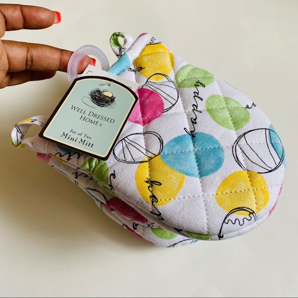 Well dressed home oven mini mitt set of two